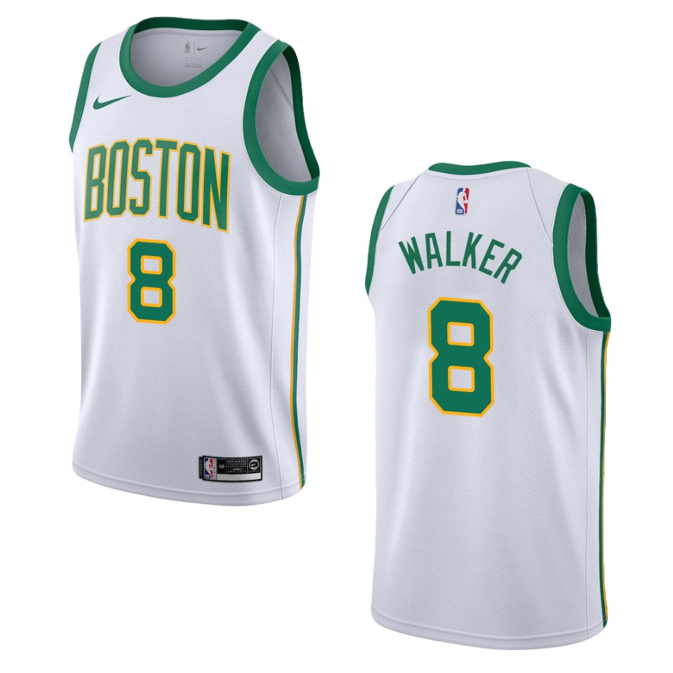 Men's Boston Celtics Kemba Walker #8 Swingman City White Jersey 2401LZYT
